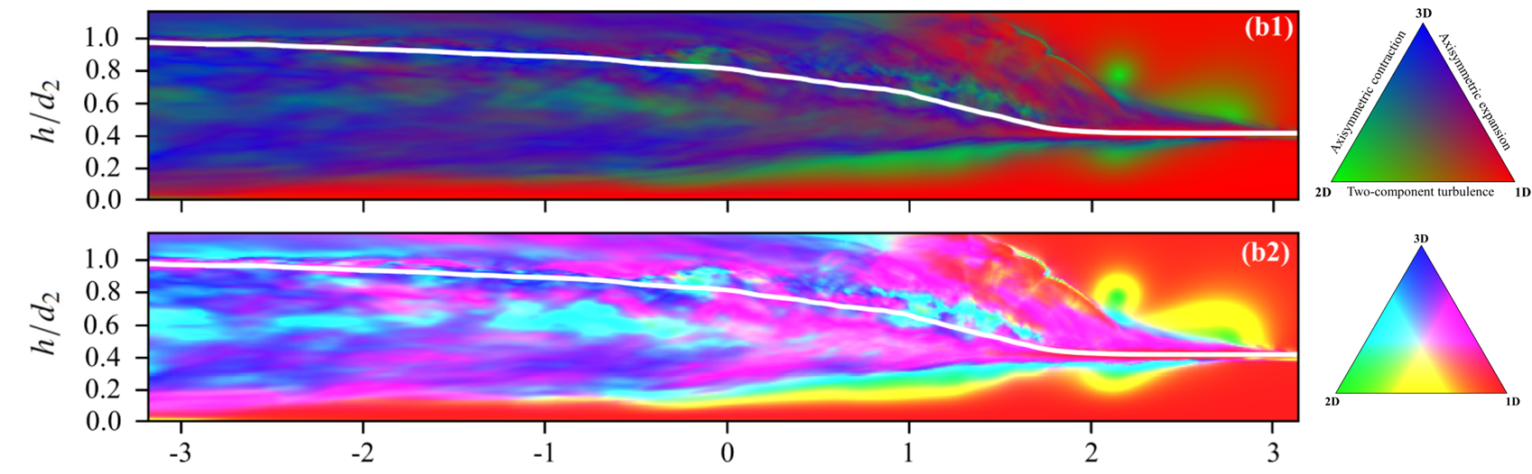 Anisotropy analysis of the wake of the surge front